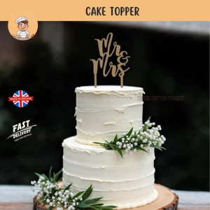 Mr & Mrs Wedding Cake Topper (Various Sizes & Colours Available) - Picture 1 of 2