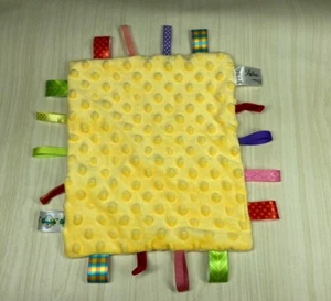 Lovey Baby Blanket Security Yellow Nubby Ribbons Tags Cong Erle CongErle 10" - Picture 1 of 5