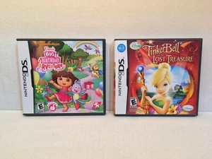 Lot of 2 Nintendo DS Games: Dora's Big Birthday Adventure & TinkerBell, Complete - Picture 1 of 11