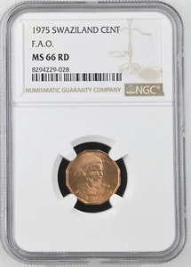 1975 Swaziland Cent FAO - NGC MS 66 RD - Picture 1 of 2