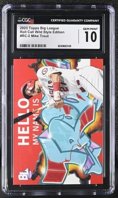2023 Topps Big League Mike Trout #RC-2 Roll Call Wild Style Edition CGC 10 - Image 1 of 2