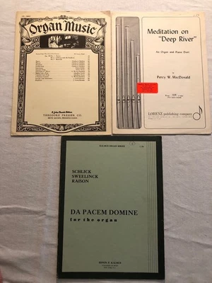 VTG Organ Solo/Duet Sheet Music Lot (Meditation on Deep River/Da Pacem Domine) - Image 1 of 4