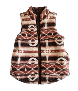 Maurices Wende Azteken Weste Damen Gr. S braun Fleece Teddy Sherpa Zip Jacke - Bild 1 von 5