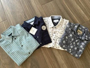 Lot Of 4 Button Up Short Sleeve Dress Shirts Small Medium Van Husen One NWT - Picture 1 of 5