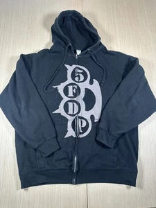 Mens Hoodie Black Five Finger Death Punch Knuckle Skull Graphic Pockets Full Zip - Picture 1 of 8