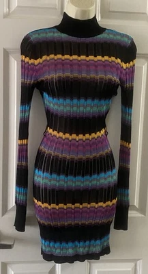 Vestido Vaina Missoni Colorblock Tejido Ondulado Chevron Tejido Abierto Talla XS Foto 1 de 4