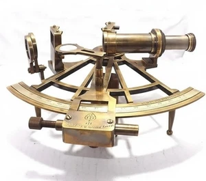 Antique Vintage Maritime Brass Nautical Sextant Kelvin Hughes London gift - Picture 1 of 3