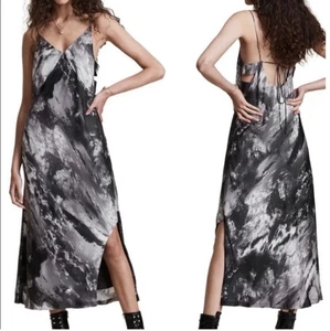 All Saints Madeline Skye Midi Slip Dress Gray 2 - Picture 1 of 6