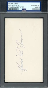 Harold Pie Traynor PSA DNA Coa Signed 3x5 Index Card Autograph - Picture 1 of 1