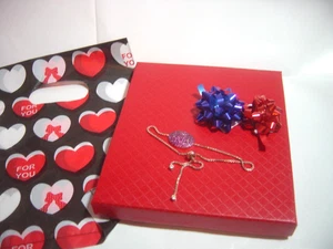 solid silver & RGP-Stunning genuine rubies &diamonds freindship Bracelet 5 to 8" - Picture 1 of 14