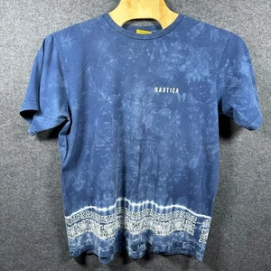 Vintage Nautica Men's Blue Tie Dye Graphic T-Shirt Pacific Isles - Picture 1 of 8