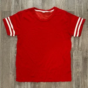 Levi’s Retro T-Shirt Rot Streetwear 70er Kurzarm Jersey Ringer Größe M - Bild 1 von 5