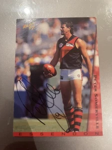 Signed 1997 AFL Select Common Card 47 - Peter Somerville - Essendon - Foto 1 di 2