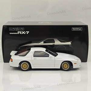 1:18 TopArt MODEL MAZDA RX7 FC3S 1989 White / Gold Wheels Diecast Model Car - Picture 1 of 14
