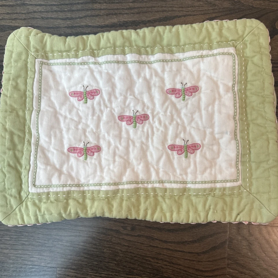 Pottery Barn Niños Mariposa Verde/Blanco, Almohada Acolchada Estándar Falsa Foto 1 de 2