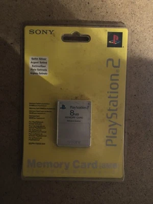 Genuine PlayStation 2 8MB Memory Card Satin Silver Official PS2 Magic Gate   New - Image 1 of 3