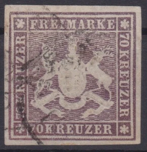 == AD Württemberg Mi. 42a gest., kompetent geprüft, Kat. 7.000€ == - Bild 1 von 3