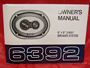 Alpine 6392 Speaker 6 x 9" Manual - Picture 1 of 6