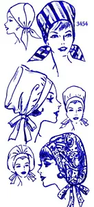 SNOOD Turban Hat Cap Pattern 3454 Mail Order UN-PRINTED 22" Head - Picture 1 of 6