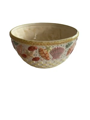 Plato de servir de 3 cuartos de galón Summer Shells de Temp-tations By Tara Mar Océano Playa Foto 1 de 4