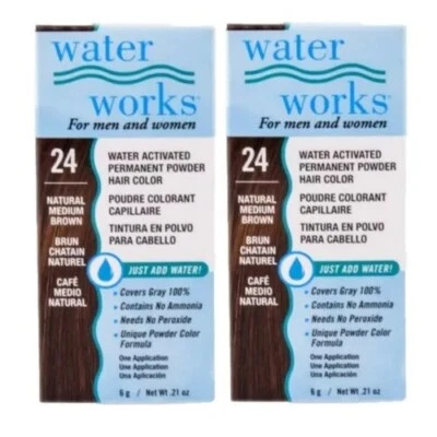Water Works Permanent Powder Hair Color #24 Natural Medium Brown (2 Pack) - Image 1 of 2