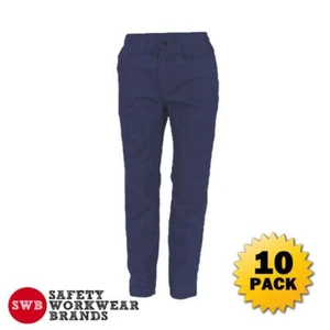 10 x DNC Workwear Ladies Heavyweight Cotton Drill Work Pants Navy Uniform 3321 - Picture 1 of 2