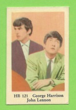 1965 Dutch Gum Card HB #121 The Beatles George Harrison and John Lennon
