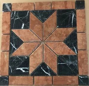 Naturstein Rosone Antik Marmor Fliese Mosaik 33x33cm SR04 Expressversand - Bild 1 von 1