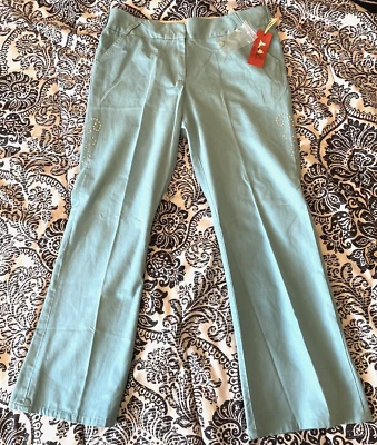 Pantalones Tapemeasure Para Mujer Petite 12P Azul Claro Lentejuelas Frente Plano Pierna Ancha Nuevos con Etiquetas Foto 1 de 4