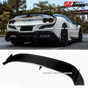 Gloss Black FRP Rear Spoiler Wing Fits For 2020-2023 Ferrari F8 Spider Tritubo - Picture 1 of 9