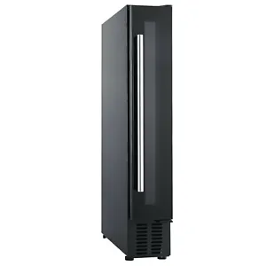 Cookology CWC150BK 15cm Wine Cooler in Black Glass, 7 Bottle Cabinet - Picture 1 of 8