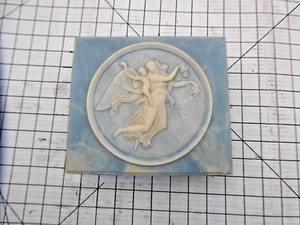 Vintage Incolay Stone Jewelry Trinket Box Winged Angel & Cherub - Picture 1 of 19