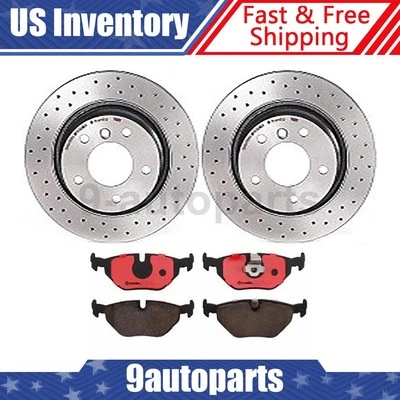 Kit de frenos traseros Brembo rotores de disco perforados pastillas de cerámica para BMW 328Ci 2000 Foto 1 de 4