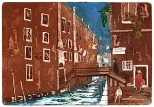Margaret E. Z. Levinson - Signed Aquatint Etching - New Ghetto - Venice Italy - Picture 1 of 5