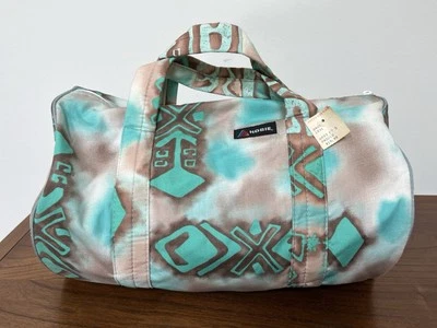 Bolsa Hobie Vintage Duffle Academia de Praia AOP Alças de Ossos de Peixe Verde Azul RARO - Imagem 1 de 4