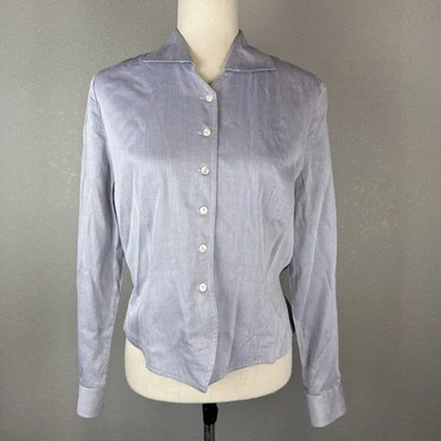 Camisa Top Walter Voulaz Mujer Recortada con Botones Talla 46/US 10 Azul Algodón Italia Foto 1 de 4