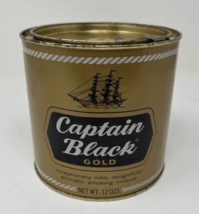 Vintage Captain Black Gold Tobacco Tin 12 oz - Picture 1 of 4