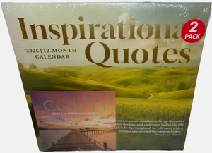 2026 INSPIRATIONAL QUOTES/CALM WALL CALENDARS ~2 Pack ~12"x24" Open & 6"x12"Open - Picture 1 of 2