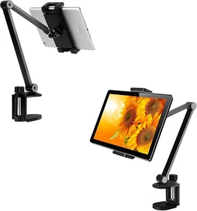 Long Arm Tablet Stand Mount holder for iPhone/iPad/iPad Air/iPad Pro/any tablet - Picture 1 of 13