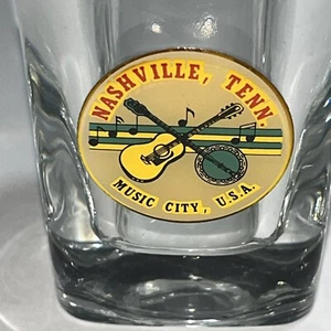 Nashville Tennessee SQUARE Shot Glass Music City USA Vintage  - Picture 1 of 6