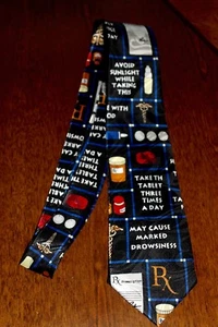 Doctor Nurse Health Hospital New Black 100% Polyester New Neck Tie Free Shipping - Picture 1 of 2