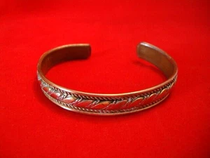 BRACELET-Handmade Solid Brass, Copper & Nickel Cuff Style Bracelet, 7" to 8" Adj - Picture 1 of 6