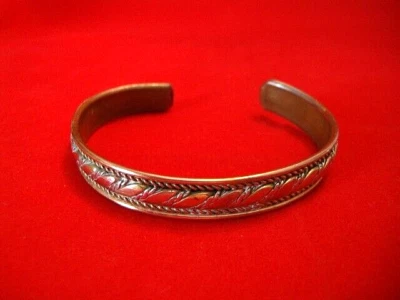 BRACELET-Handmade Solid Brass, Copper & Nickel Cuff Style Bracelet, 7" to 8" Adj - Image 1 of 4