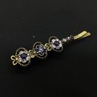 Hair clip pin Michal Negrin Crystals Flowers Made in Israel