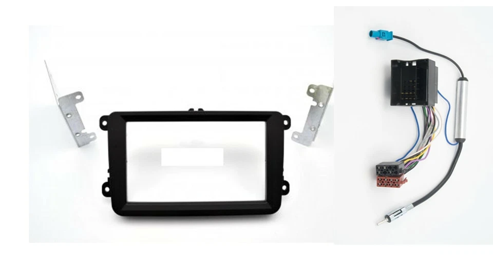 Volkswagen Seat Skoda Marco de Montaje para Radio 2 DIN + kit cableado - Imagen 1 de 1