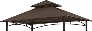 Grill Gazebo Canopy Roof Outdoor Double Tiered Barbecue Gazebo Top Cover Fit fo - Picture 1 of 6