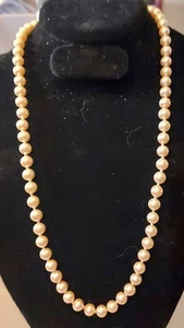 VTG 23in Simulated Champagne Pearls w/ Goldtone Filigree Clasp - Classic! - Picture 1 of 4