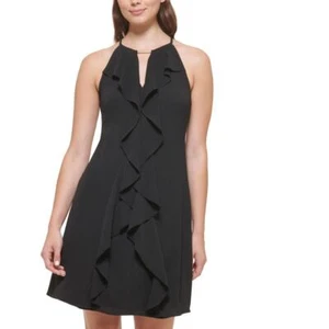 New $108 Kensie  Women's Short Sleeveless Halter Fit & Flare Dress A6261 - Picture 1 of 29