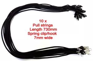 10 x pull string / cord 730mm with spring hook one end and toggle other end. - Picture 1 of 2