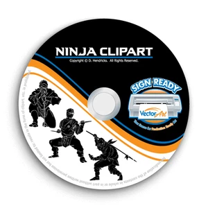 NINJA-NINJAS CLIPART IMAGES-VECTOR CLIP ART-VINYL CUTTER PLOTTER EPS GRAPHICS CD - Picture 1 of 5